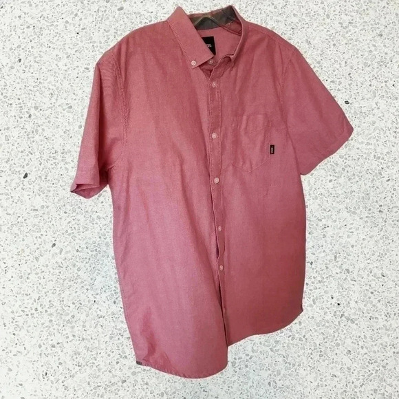 Vans men casual button up shirt pink size small - Picture 3 of 8
